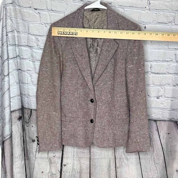 Oscar de la Renta Women's Maroon Knit Tweed Blazer - Picture 4 of 9